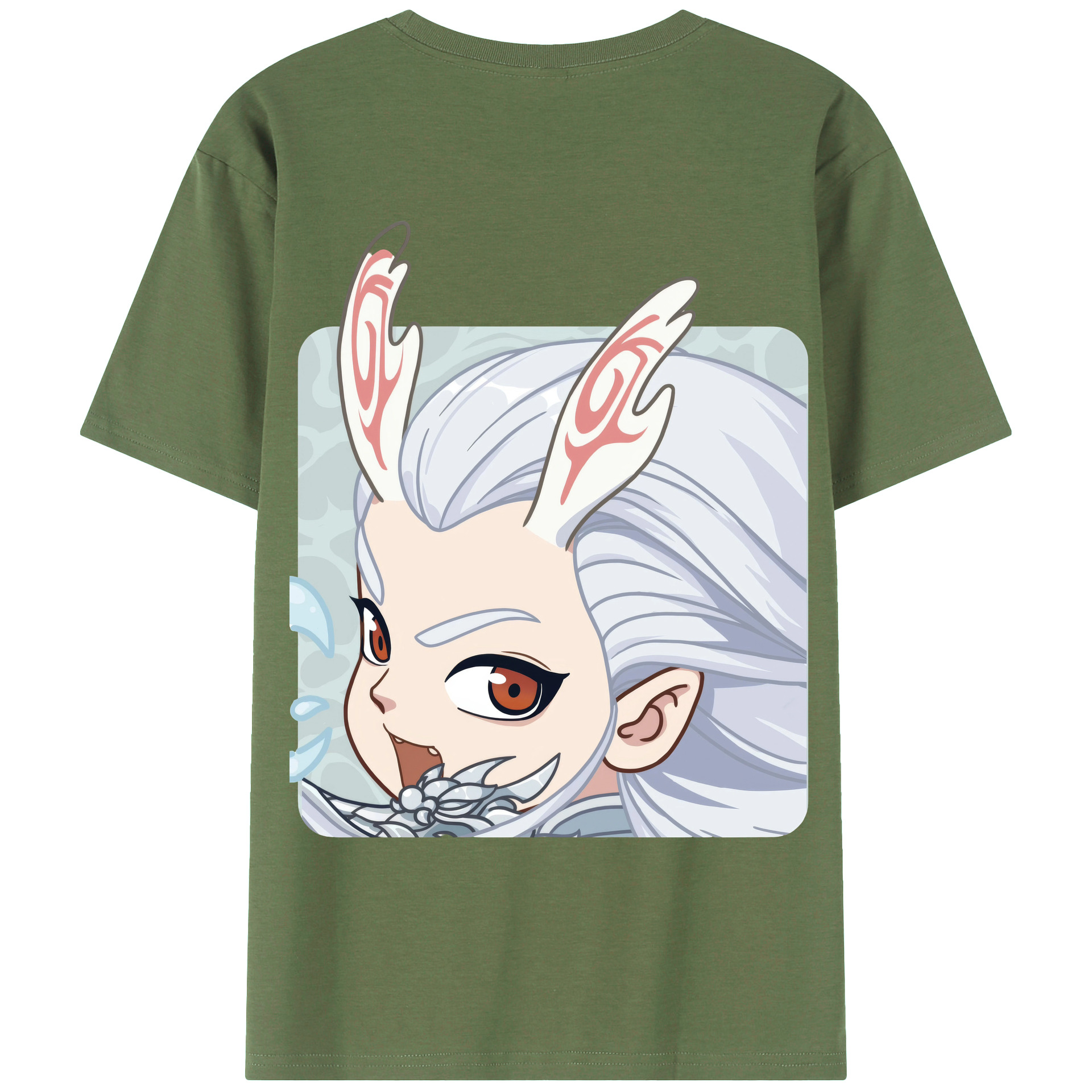 （画像用） Ne Zha 2 ナタ 魔童の大暴れ 綿100％ メンズ半袖Tシャツ（バックプリント） 通気性